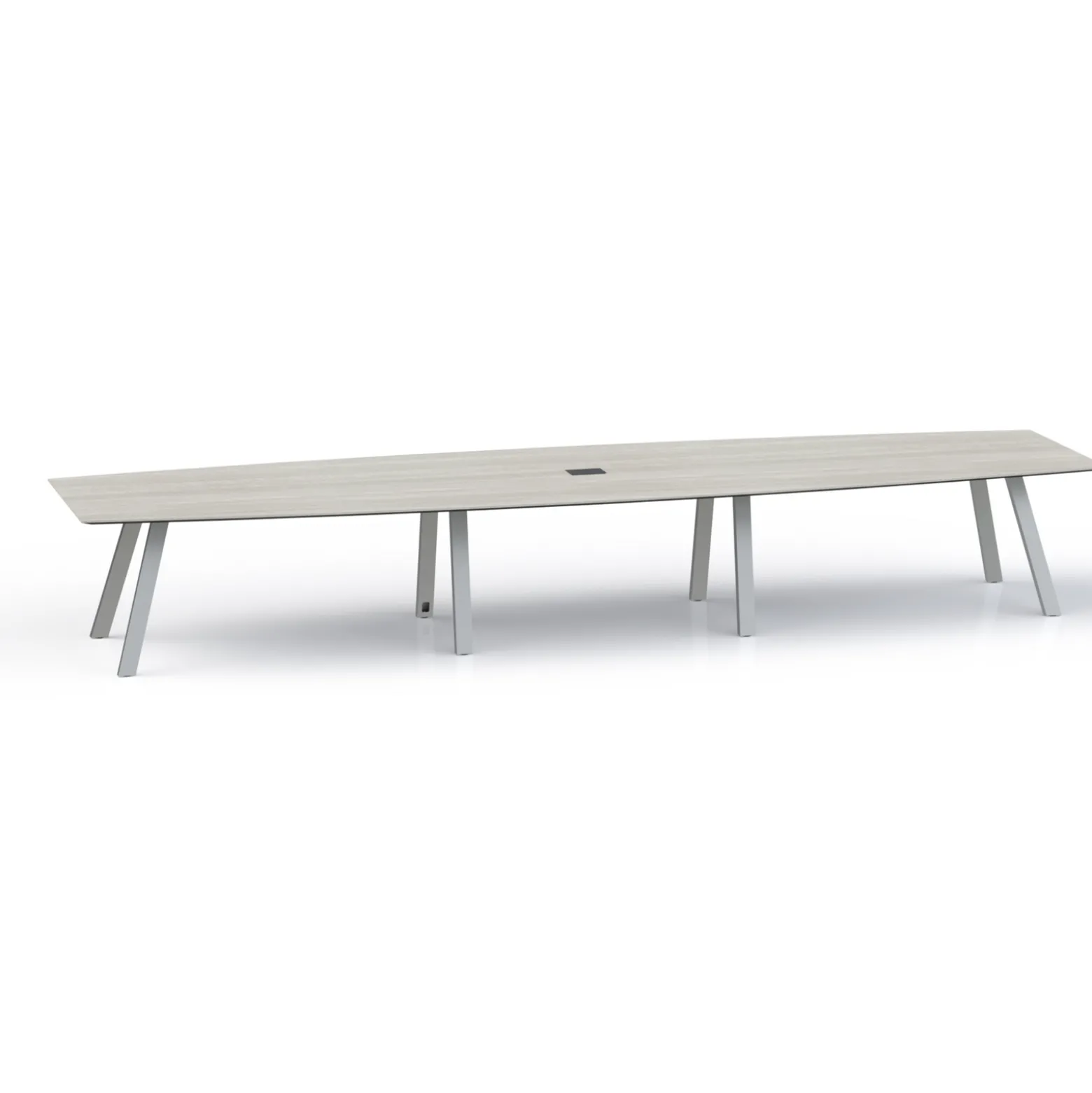 Plateaux Boat Shaped Powered Conference Table with Knife Edge - 192W x 48D