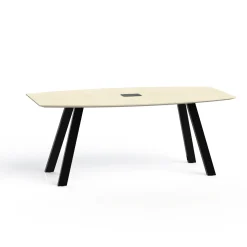 Plateaux Boat Shaped Powered Conference Table with Knife Edge - 72W x 36D