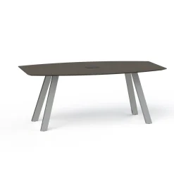 Plateaux Boat Shaped Powered Conference Table with Knife Edge - 72W x 36D