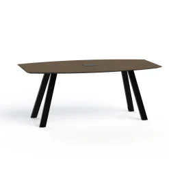 Plateaux Boat Shaped Powered Conference Table with Knife Edge - 72W x 36D