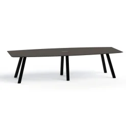 Plateaux Boat Shaped Powered Conference Table with Knife Edge - 120W x 48D