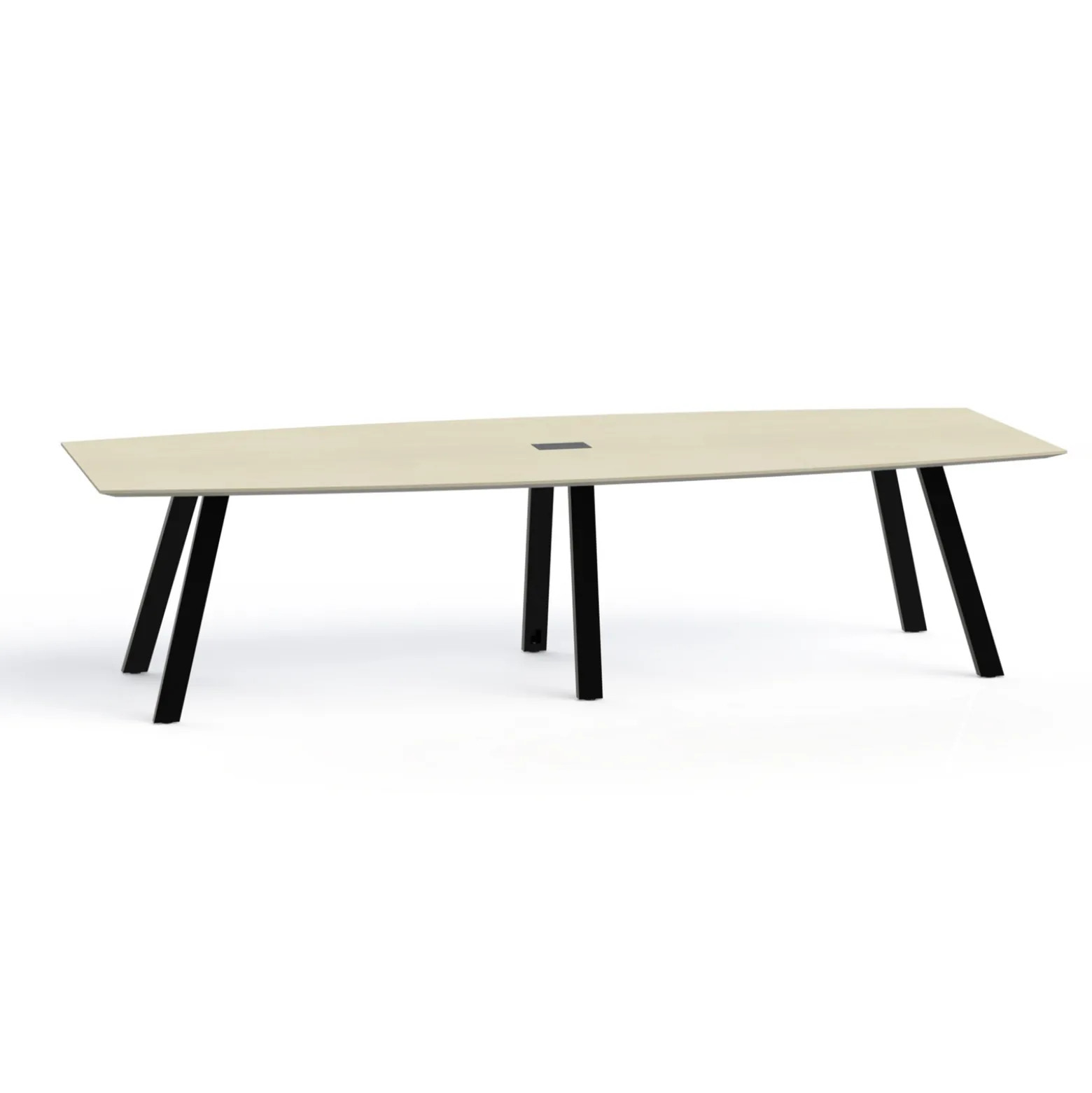 Plateaux Boat Shaped Powered Conference Table with Knife Edge - 120W x 48D