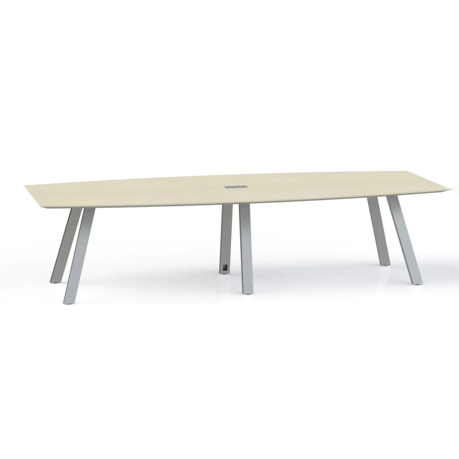 Plateaux Boat Shaped Powered Conference Table with Knife Edge - 120W x 48D
