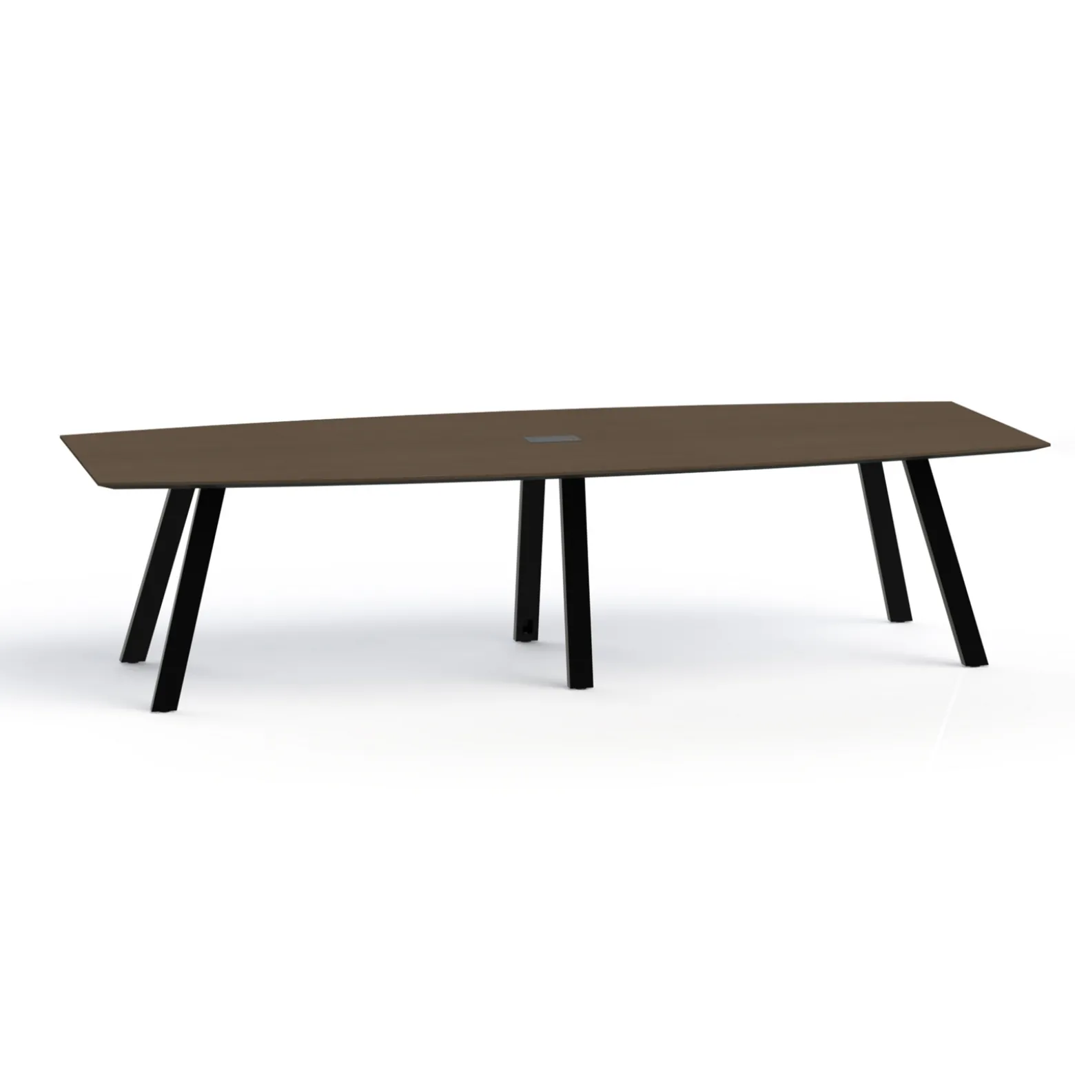 Plateaux Boat Shaped Powered Conference Table with Knife Edge - 120W x 48D