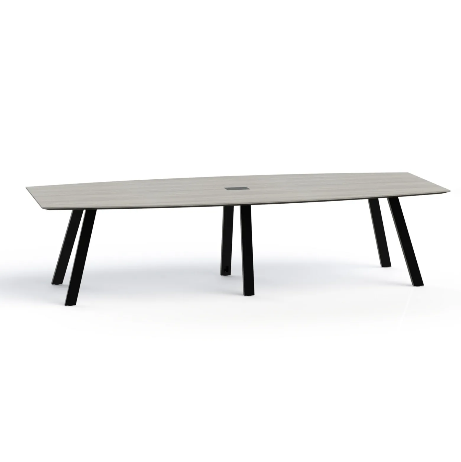 Plateaux Boat Shaped Powered Conference Table with Knife Edge - 120W x 48D