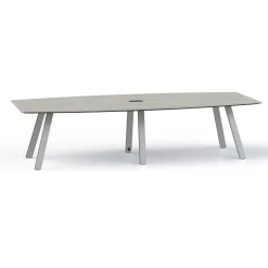 Plateaux Boat Shaped Powered Conference Table with Knife Edge - 120W x 48D