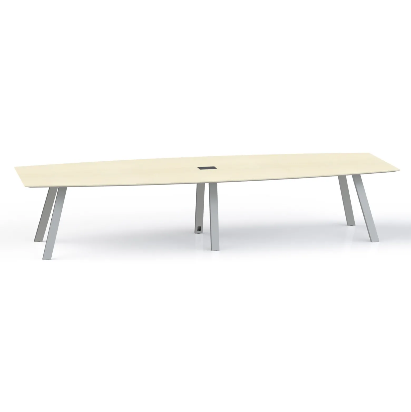 Plateaux Boat Shaped Powered Conference Table with Knife Edge - 144W x 48D