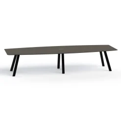 Plateaux Boat Shaped Powered Conference Table with Knife Edge - 144W x 48D