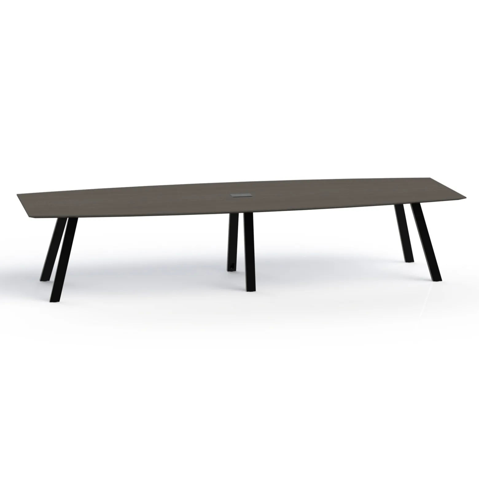 Plateaux Boat Shaped Powered Conference Table with Knife Edge - 144W x 48D
