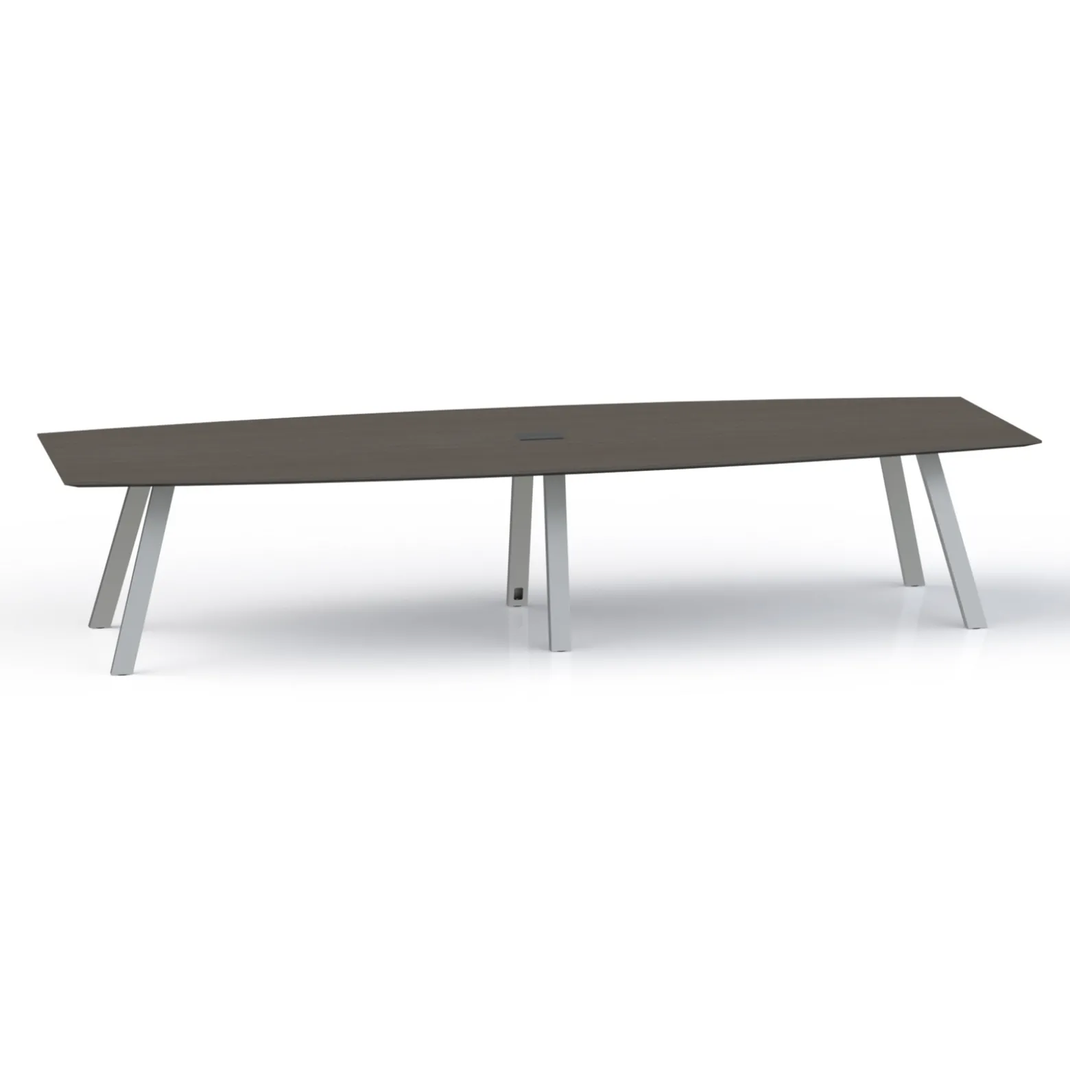Plateaux Boat Shaped Powered Conference Table with Knife Edge - 144W x 48D