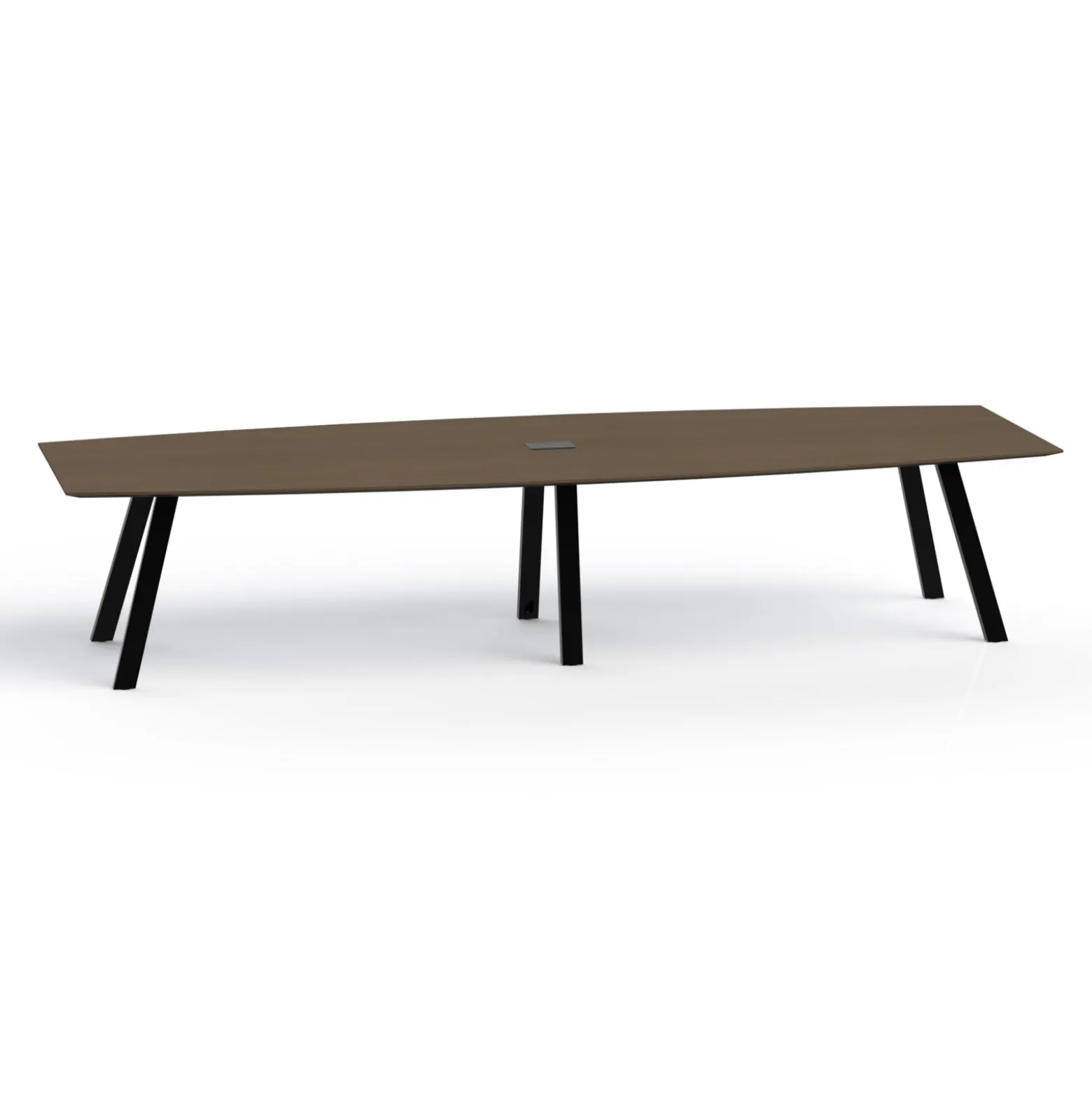 Plateaux Boat Shaped Powered Conference Table with Knife Edge - 144W x 48D