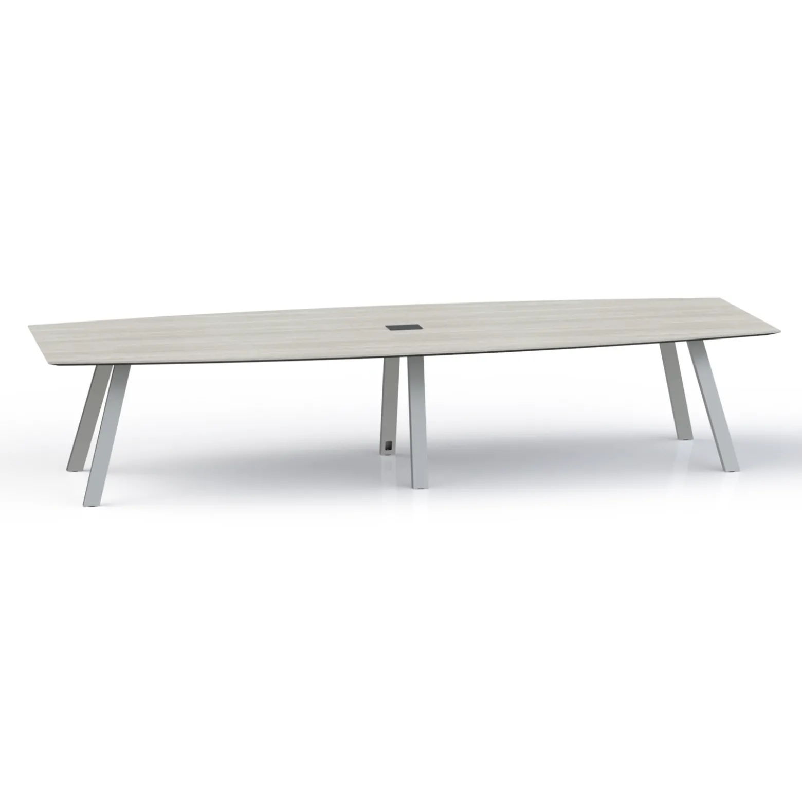 Plateaux Boat Shaped Powered Conference Table with Knife Edge - 144W x 48D