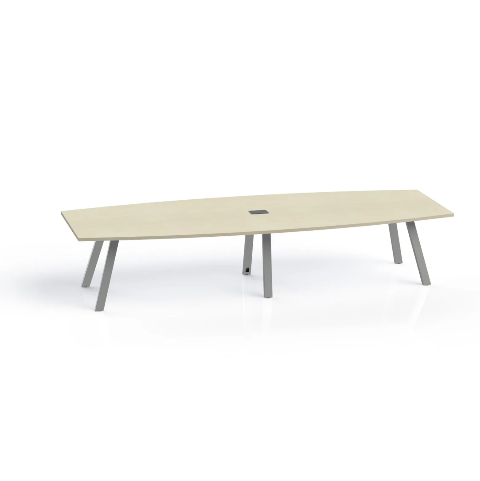 Plateaux Boat Shaped Powered Conference Table with 3MM Edge - 144W x 48D