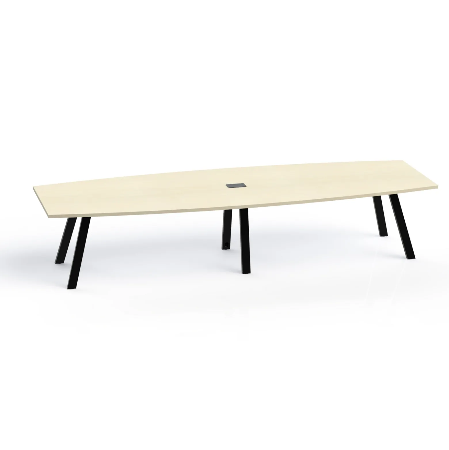 Plateaux Boat Shaped Powered Conference Table with 3MM Edge - 144W x 48D