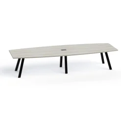 Plateaux Boat Shaped Powered Conference Table with 3MM Edge - 144W x 48D