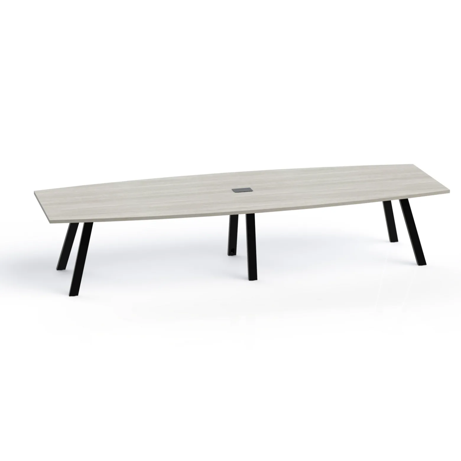 Plateaux Boat Shaped Powered Conference Table with 3MM Edge - 144W x 48D