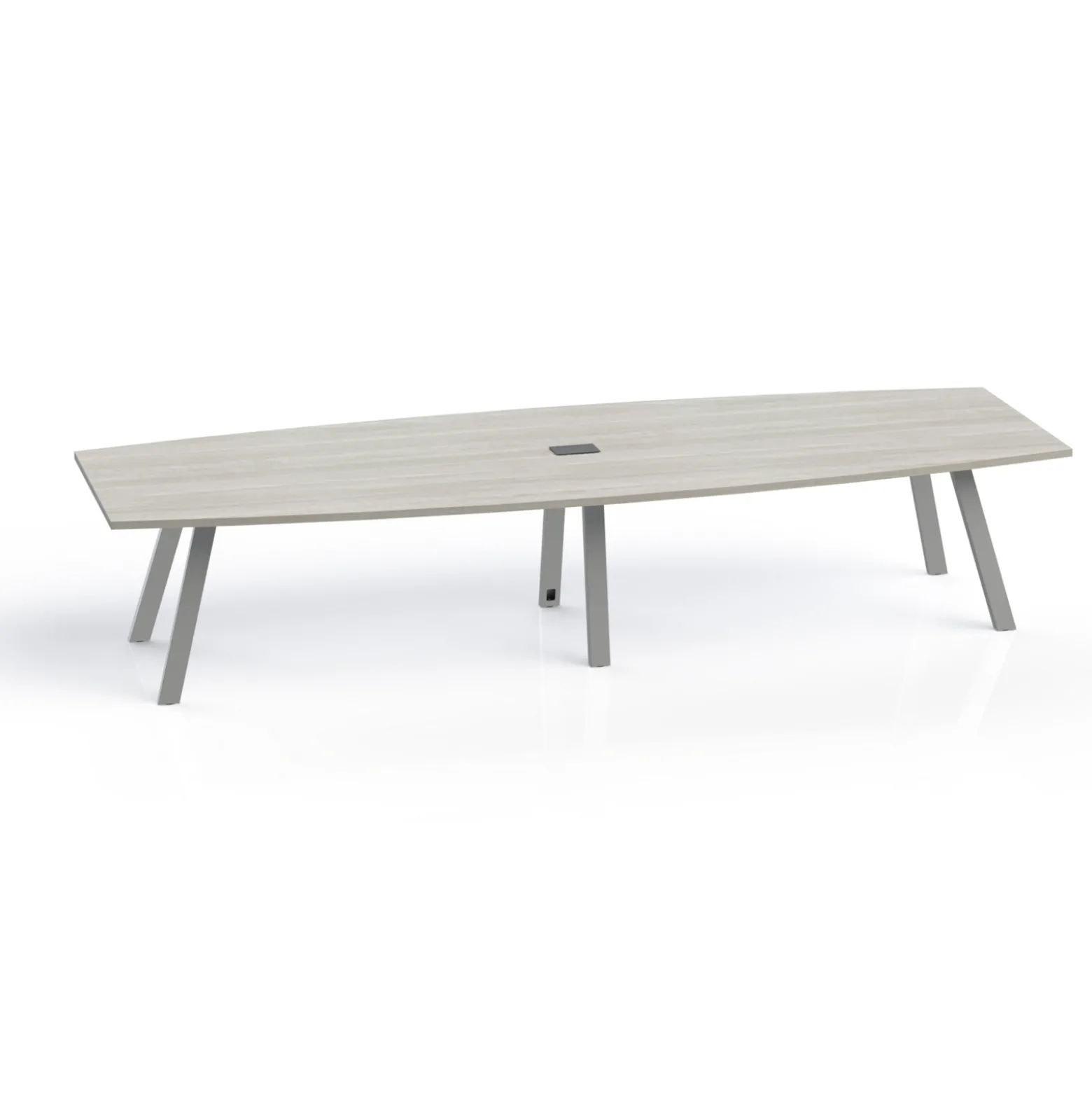Plateaux Boat Shaped Powered Conference Table with 3MM Edge - 144W x 48D