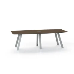Plateaux Boat Shaped Powered Conference Table with Knife Edge - 96W x 48D