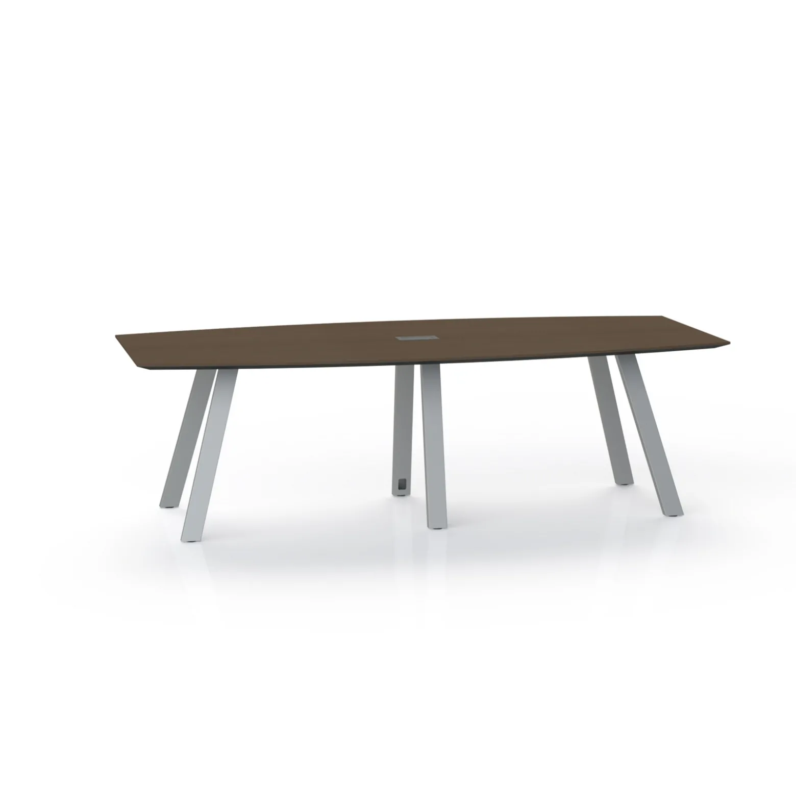 Plateaux Boat Shaped Powered Conference Table with Knife Edge - 96W x 48D