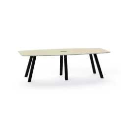 Plateaux Boat Shaped Powered Conference Table with Knife Edge - 96W x 48D