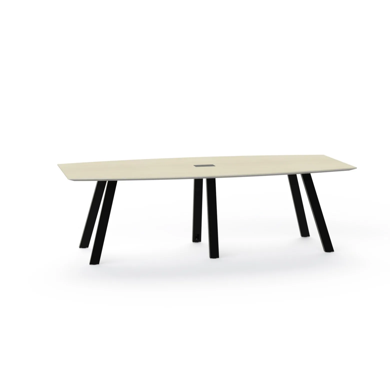 Plateaux Boat Shaped Powered Conference Table with Knife Edge - 96W x 48D