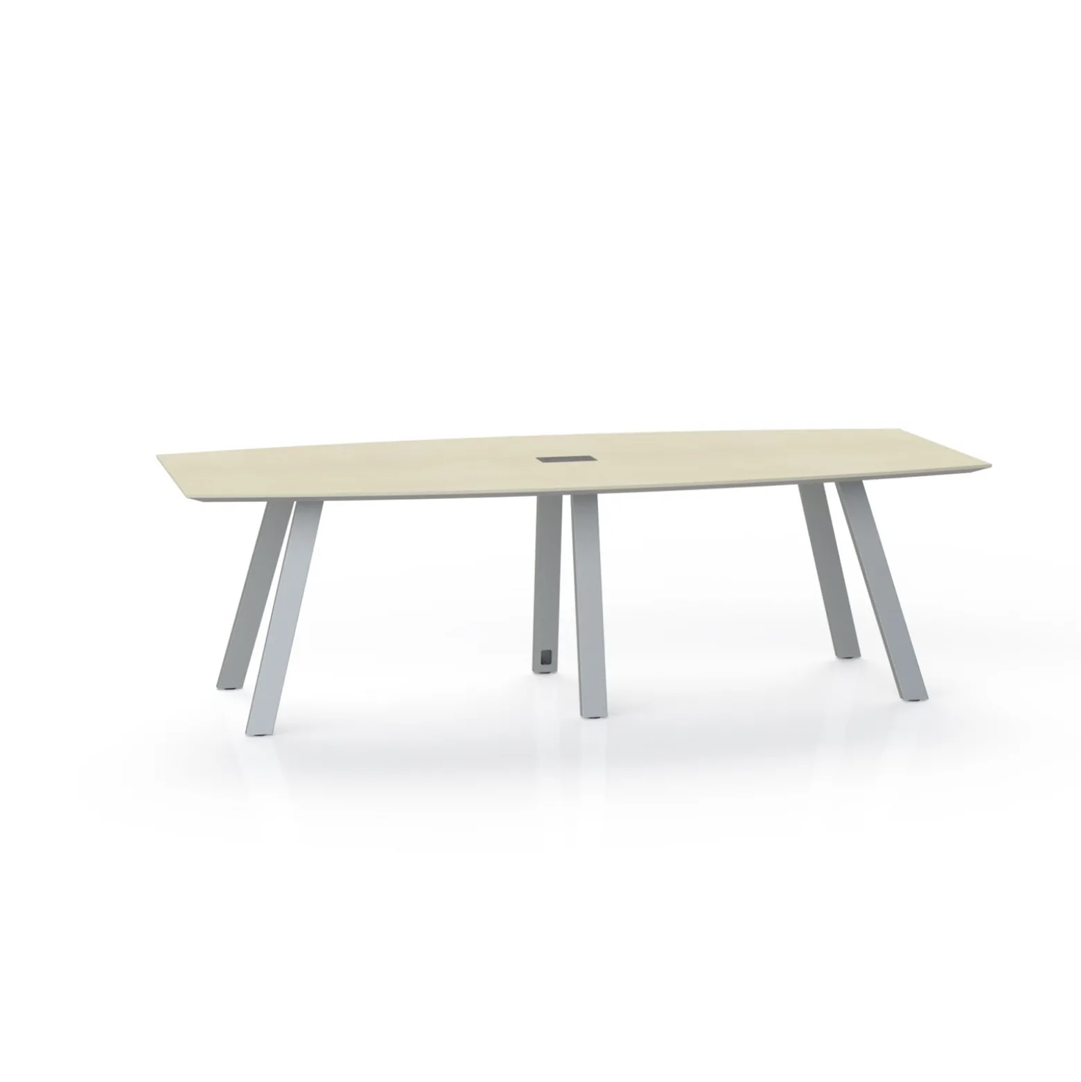 Plateaux Boat Shaped Powered Conference Table with Knife Edge - 96W x 48D