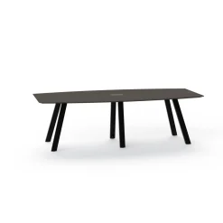 Plateaux Boat Shaped Powered Conference Table with Knife Edge - 96W x 48D