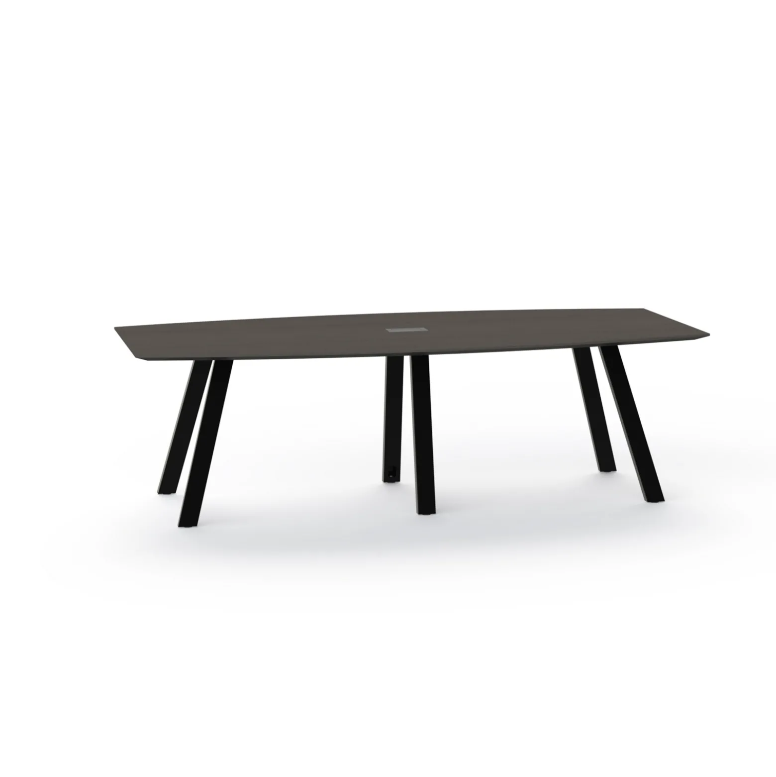 Plateaux Boat Shaped Powered Conference Table with Knife Edge - 96W x 48D