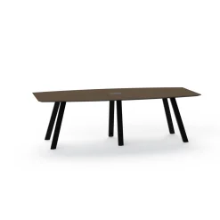 Plateaux Boat Shaped Powered Conference Table with Knife Edge - 96W x 48D