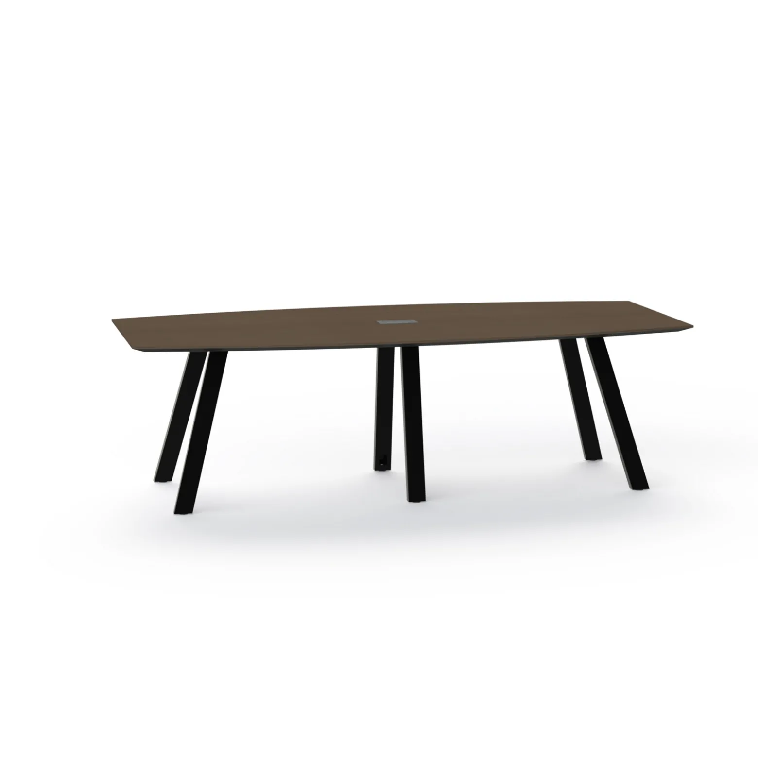Plateaux Boat Shaped Powered Conference Table with Knife Edge - 96W x 48D