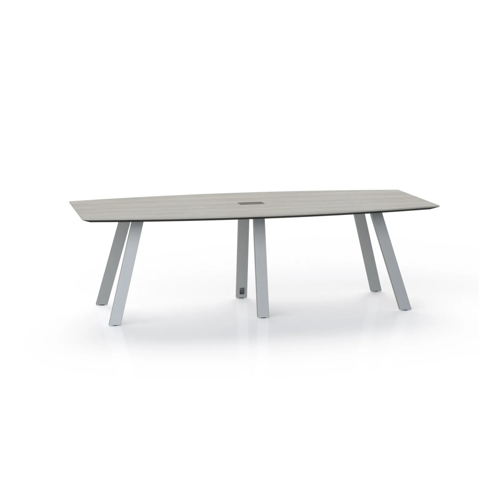 Plateaux Boat Shaped Powered Conference Table with Knife Edge - 96W x 48D