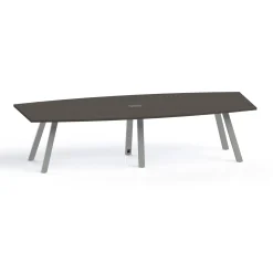 Plateaux Boat Shaped Powered Conference Table with 3MM Edge - 120W x 48D