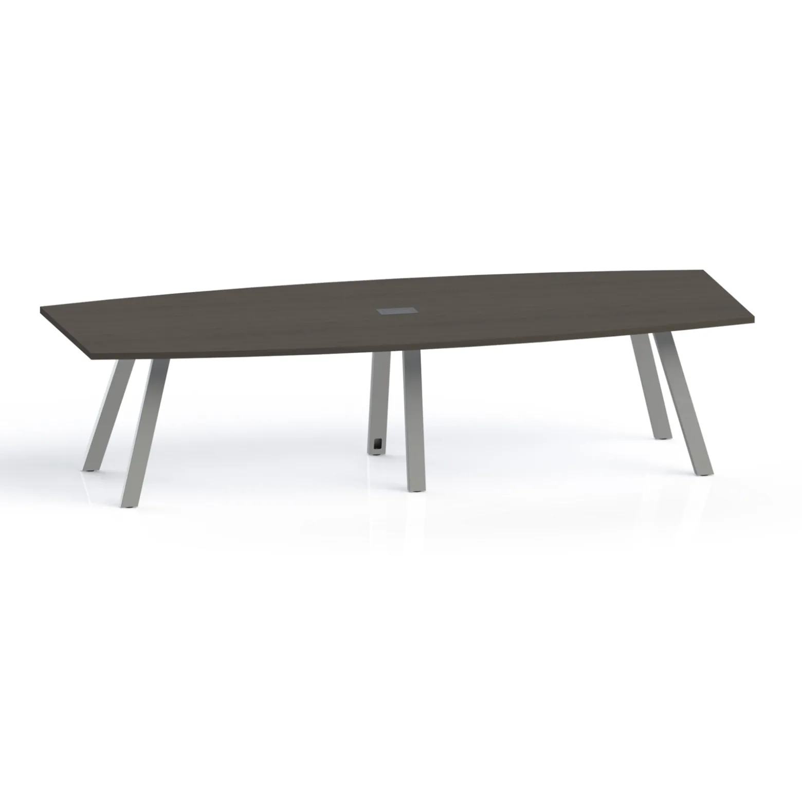 Plateaux Boat Shaped Powered Conference Table with 3MM Edge - 120W x 48D
