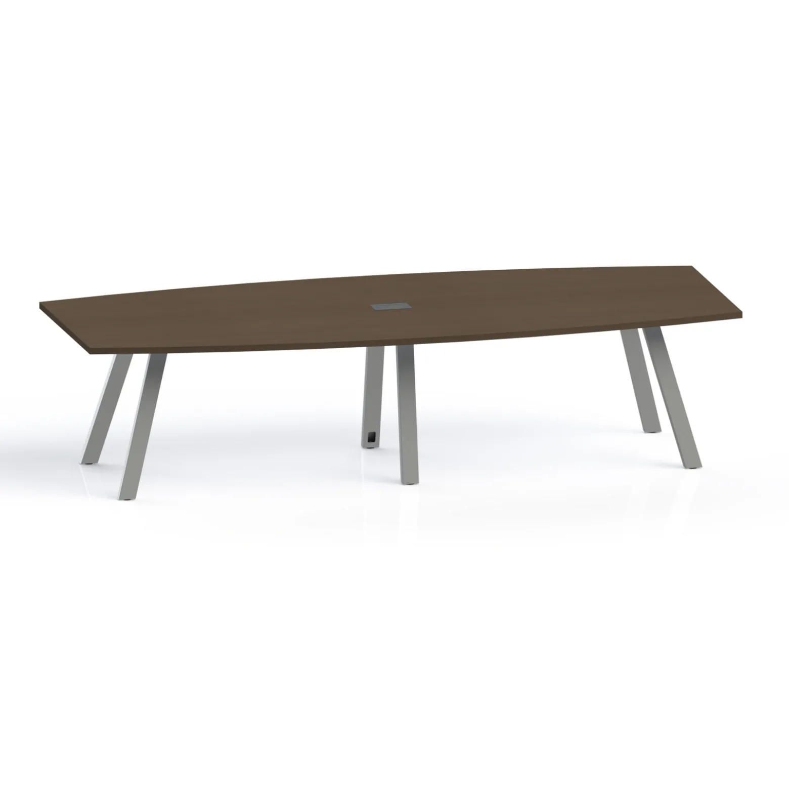 Plateaux Boat Shaped Powered Conference Table with 3MM Edge - 120W x 48D