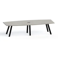 Plateaux Boat Shaped Powered Conference Table with 3MM Edge - 120W x 48D
