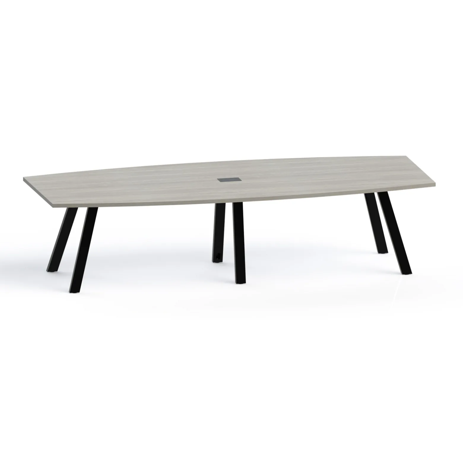 Plateaux Boat Shaped Powered Conference Table with 3MM Edge - 120W x 48D