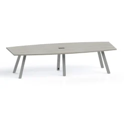 Plateaux Boat Shaped Powered Conference Table with 3MM Edge - 120W x 48D