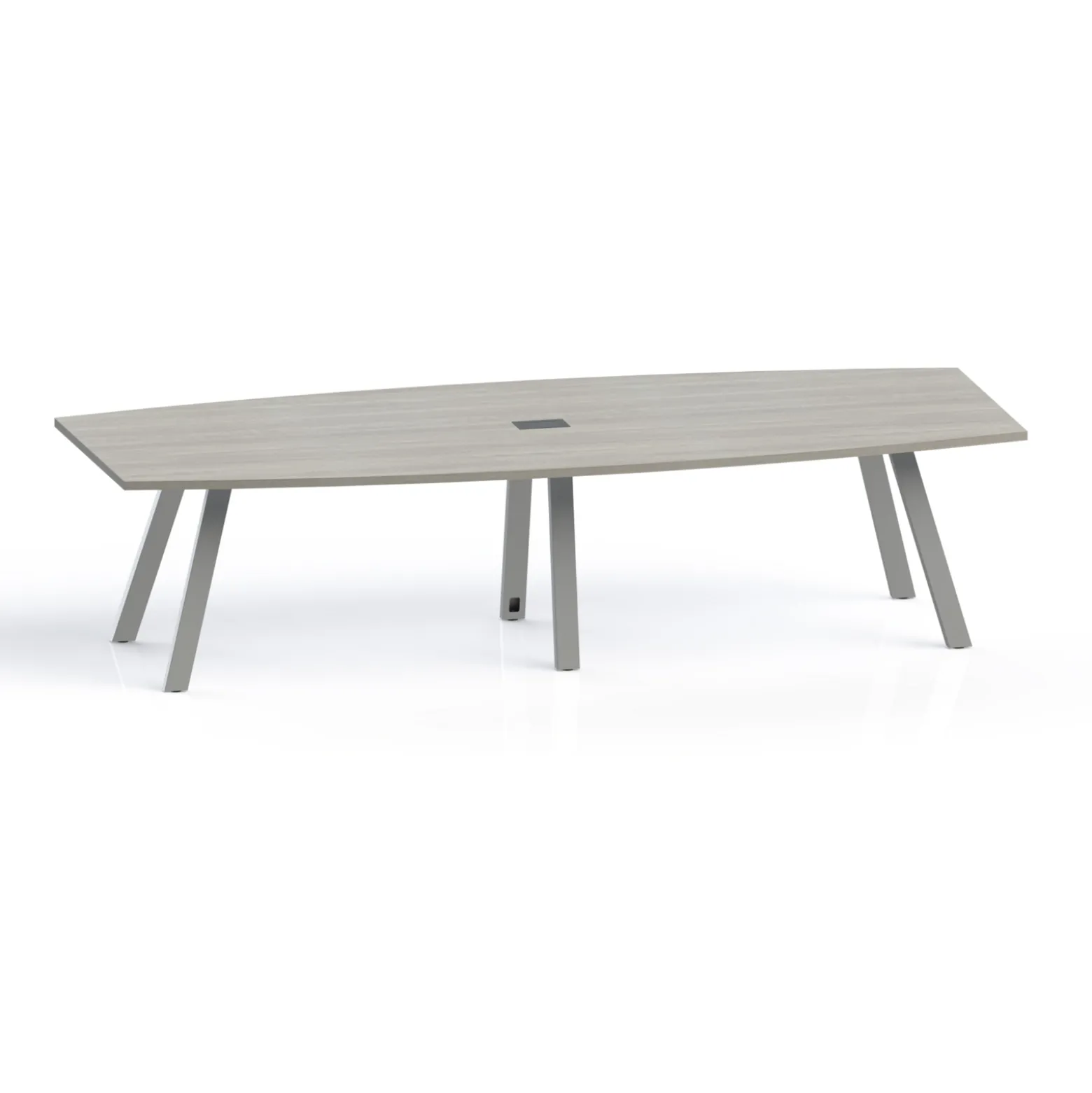 Plateaux Boat Shaped Powered Conference Table with 3MM Edge - 120W x 48D