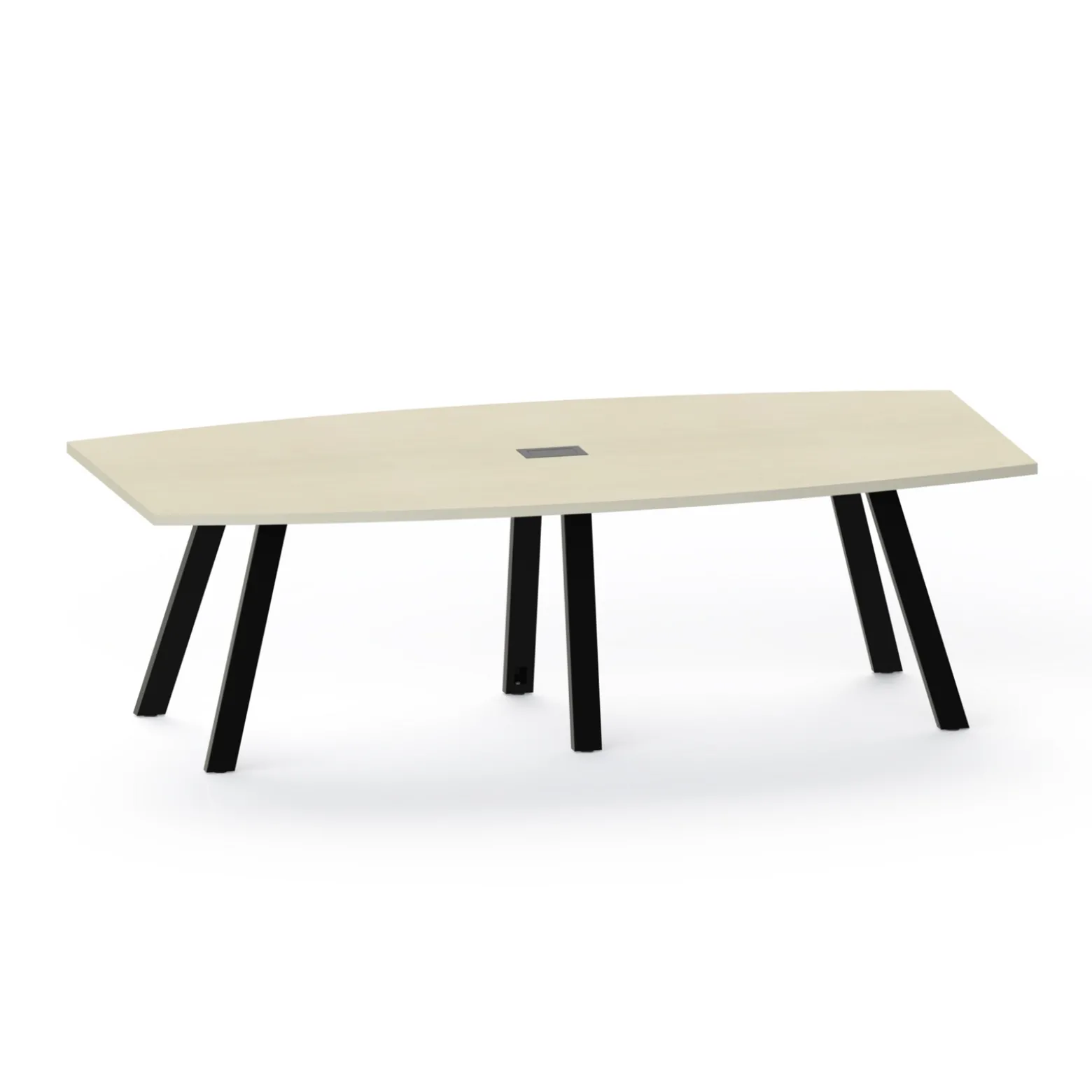 Plateaux Boat Shaped Powered Conference Table with 3MM Edge - 96W x 48 D
