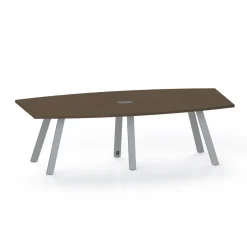 Plateaux Boat Shaped Powered Conference Table with 3MM Edge - 96W x 48 D