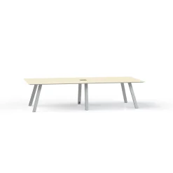 Plateaux Rectangular Powered Conference Table with Knife Edge - 120W x 48D