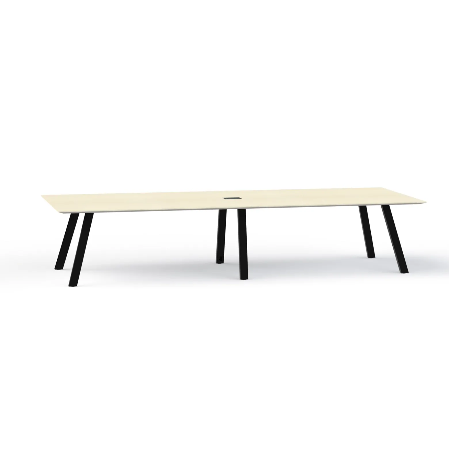Plateaux Rectangular Powered Conference Table with Knife Edge - 144W x 48D
