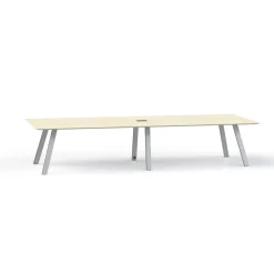 Plateaux Rectangular Powered Conference Table with Knife Edge - 144W x 48D