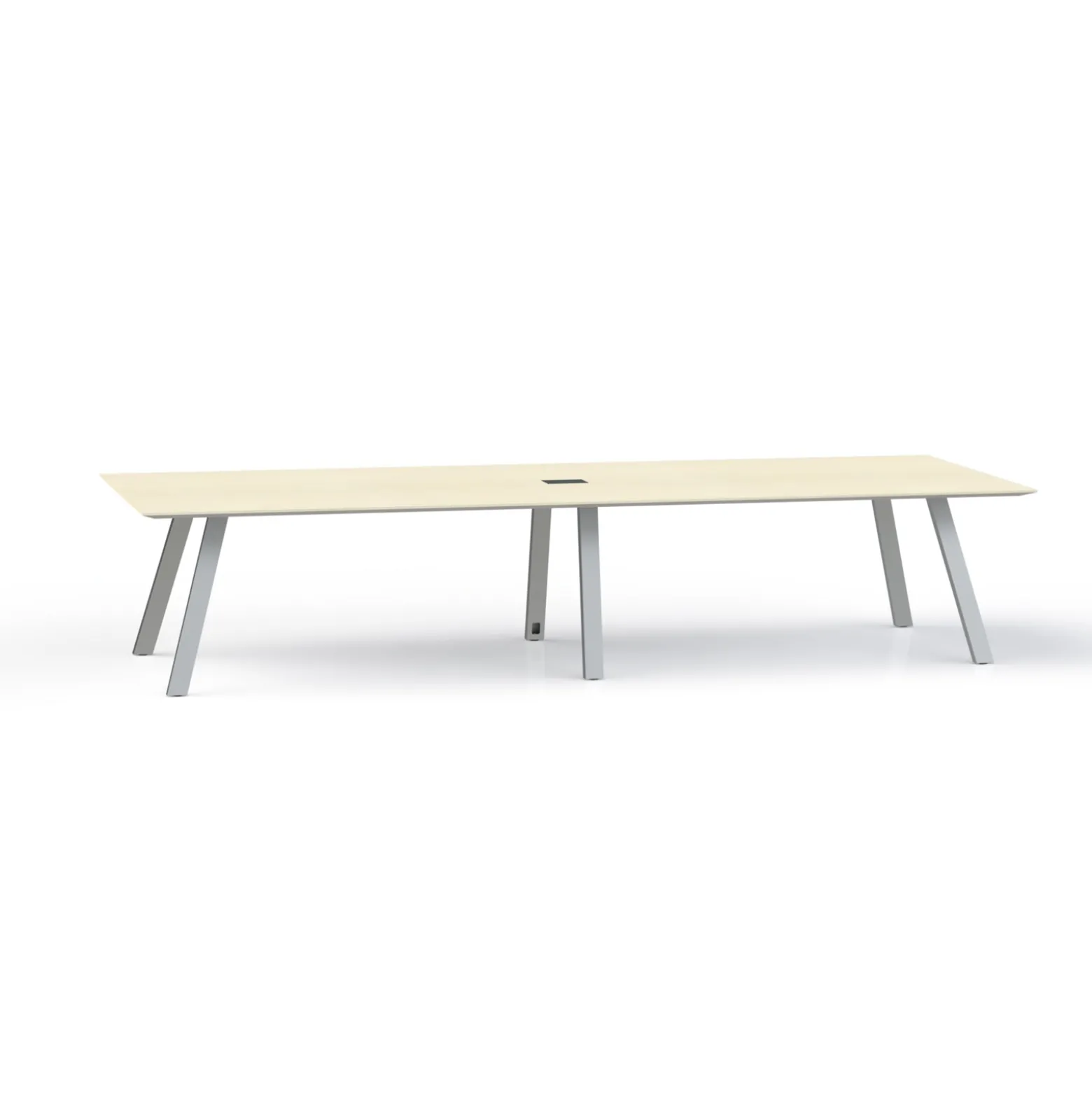 Plateaux Rectangular Powered Conference Table with Knife Edge - 144W x 48D