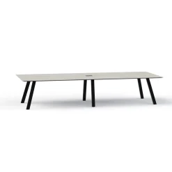 Plateaux Rectangular Powered Conference Table with Knife Edge - 144W x 48D