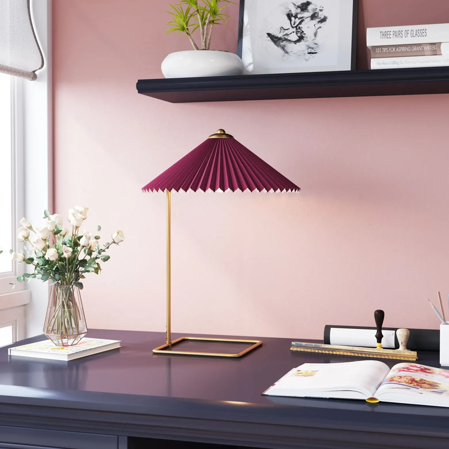 Pleated Table Lamp - 19"H