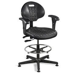 Polyurethane Stool with Arms and Footrest -19"-26.5"H