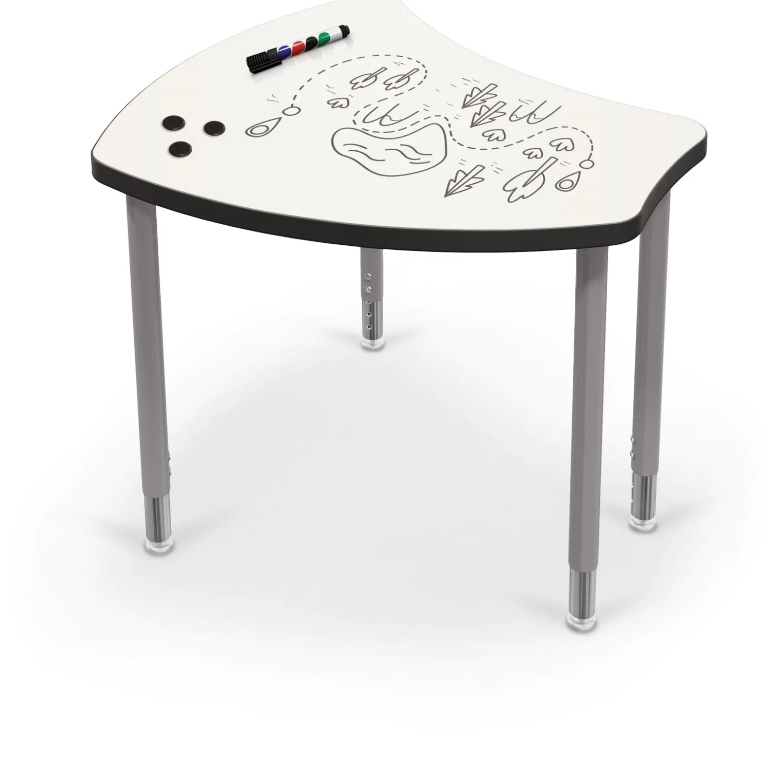 Porcelain Steel Dry Erase Desk