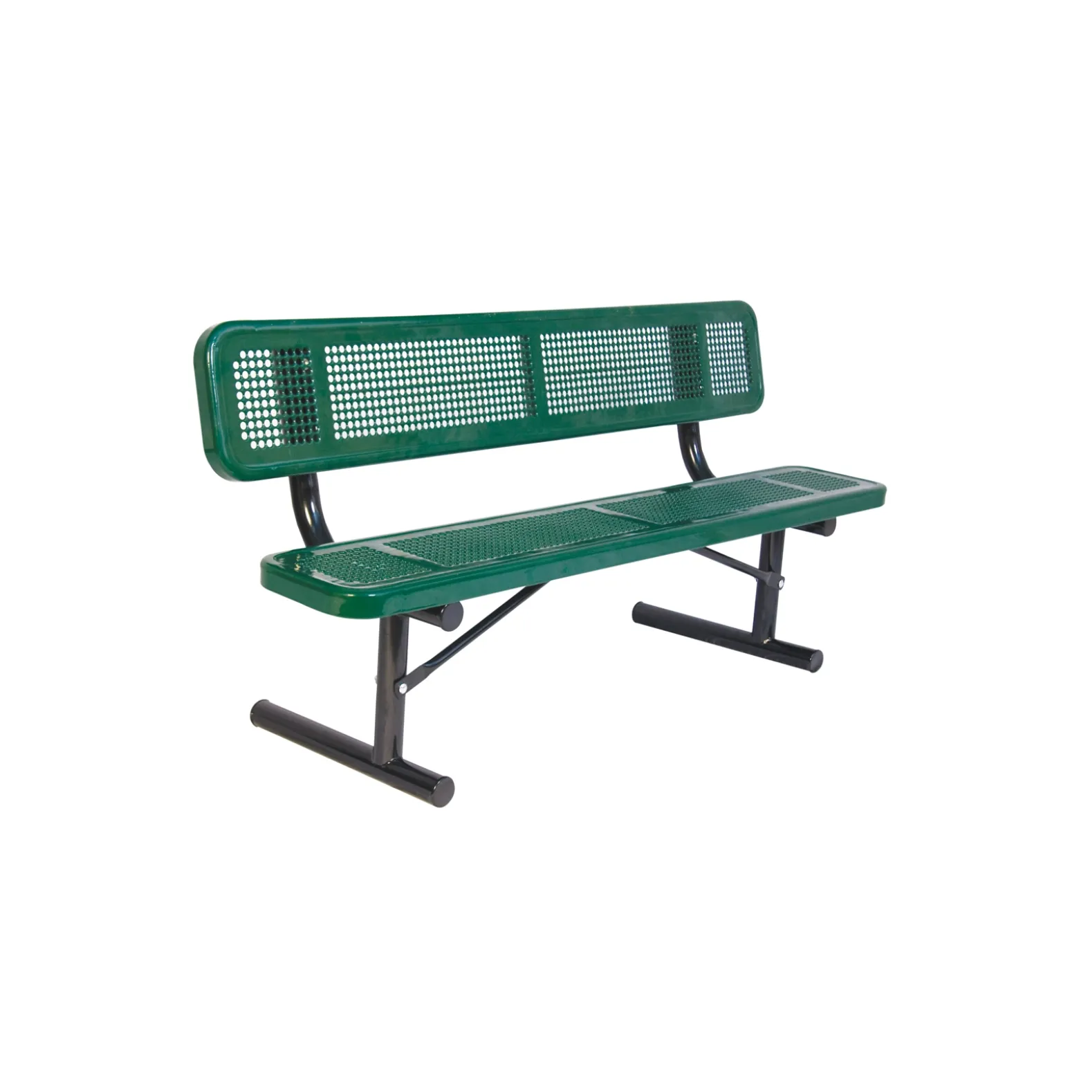 Portable Perforated Steel Bench - 6'W