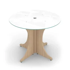 Potenza Round Glass Top Conference Table - 36"Dia x 29"H